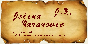 Jelena Maranović vizit kartica